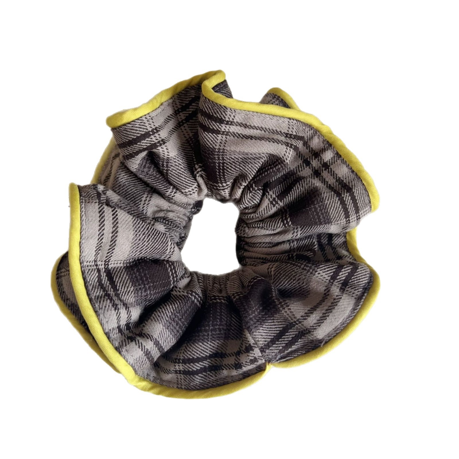 Women's Versatile Plaid Color Block Cloth Scrunchies Slim Waist Hair Bands