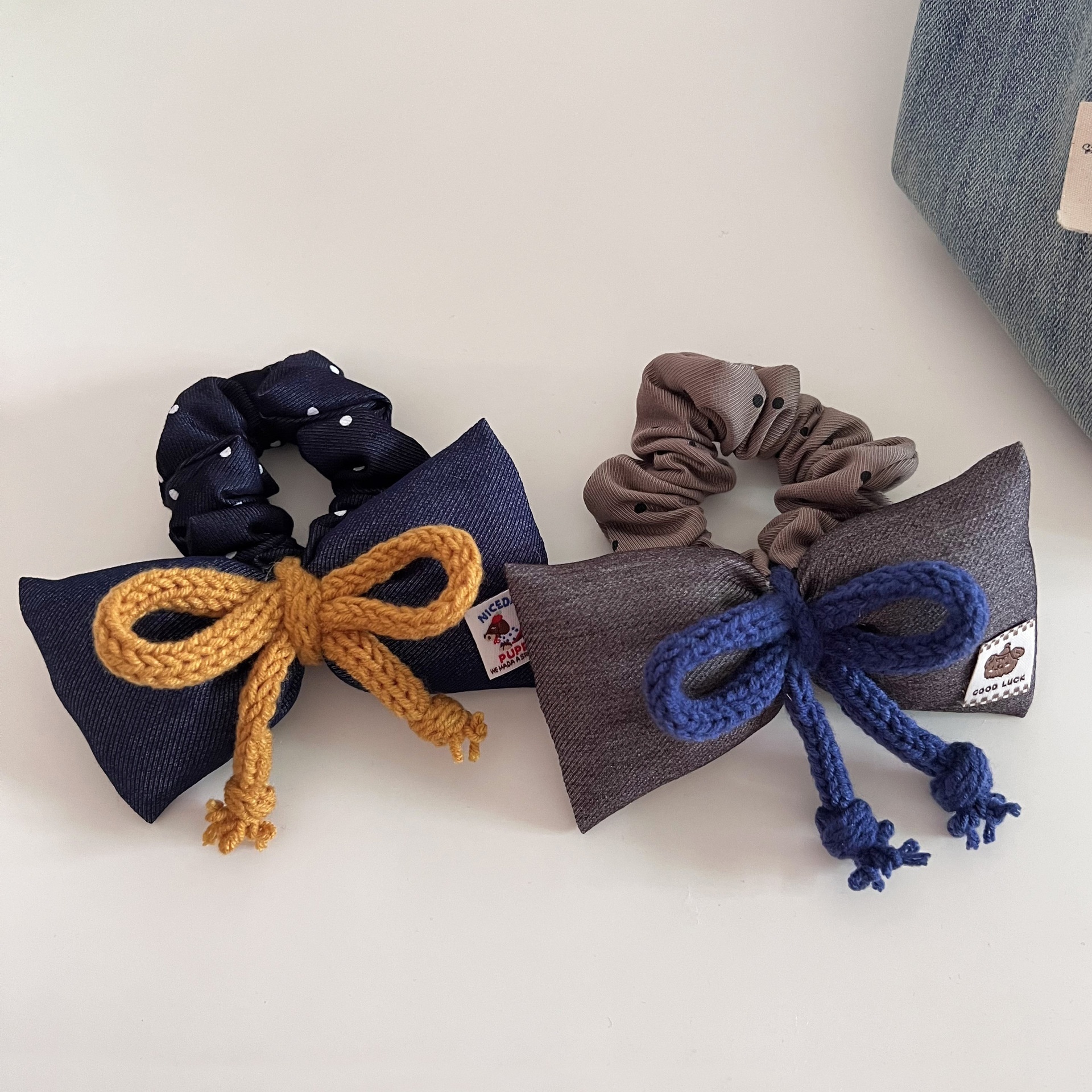 Women's Cute Cotton Filled Bowknot Hair Bands Contrast Polka Dot