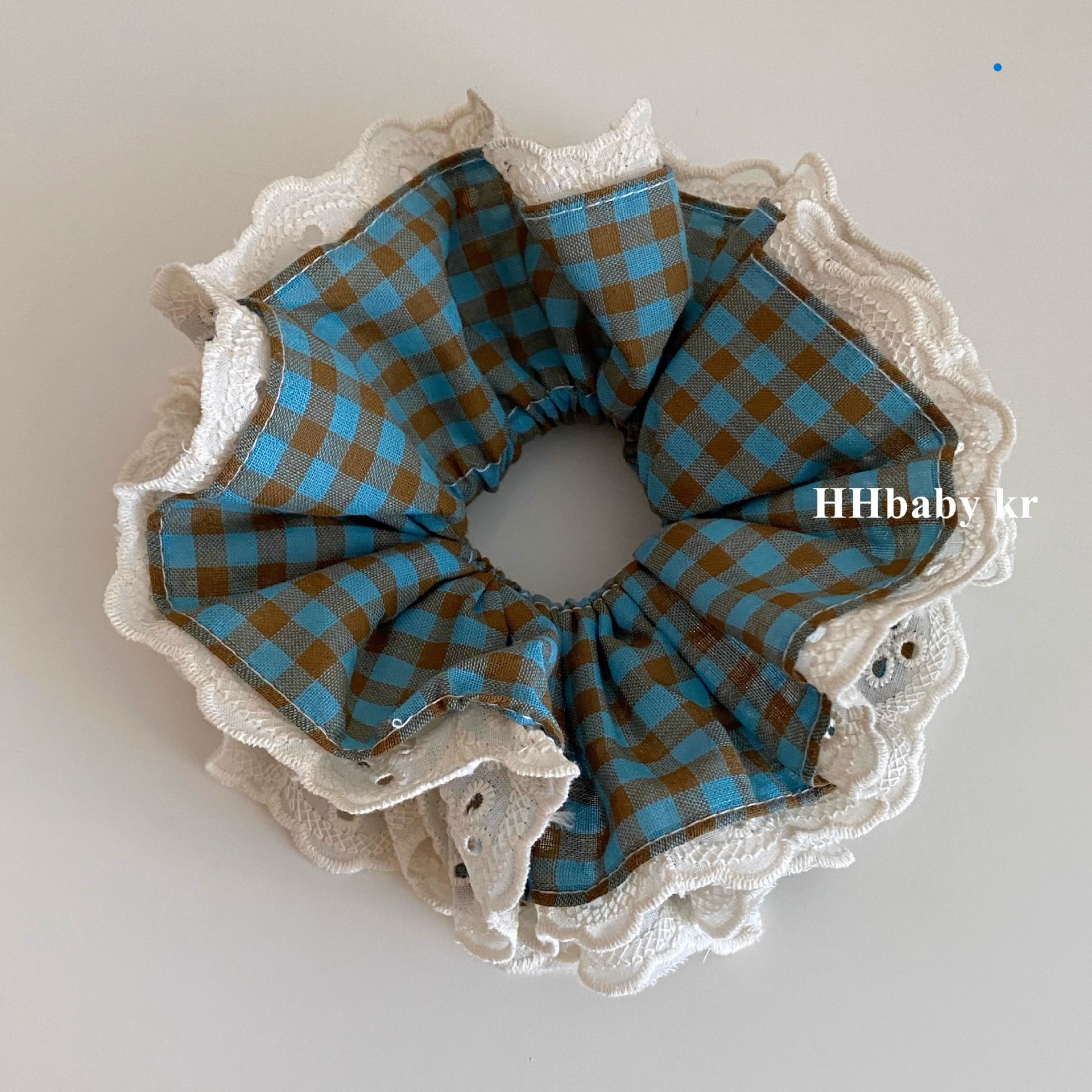 Women's Handmade Four-Layer Lace Ponytail Scrunchies Vintage Plaid