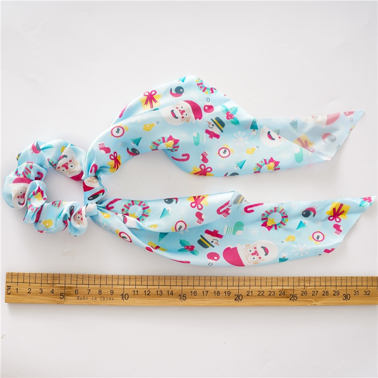 Women's Christmas Hair Tie Festive Snowman Print Cloth Scrunchie