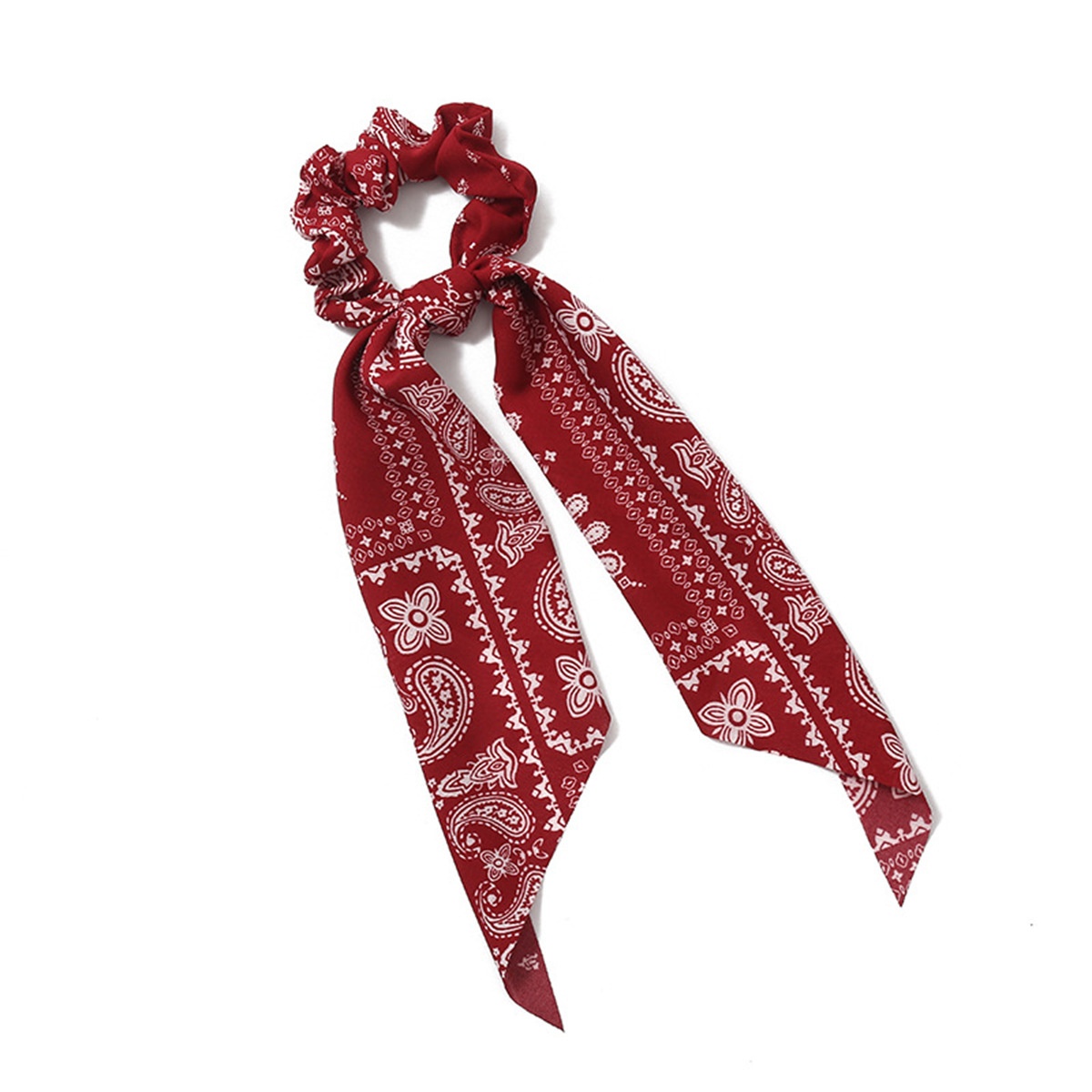 Women's Streetwear Fabric Bowknot Ponytail Holder Retro Paisley Print