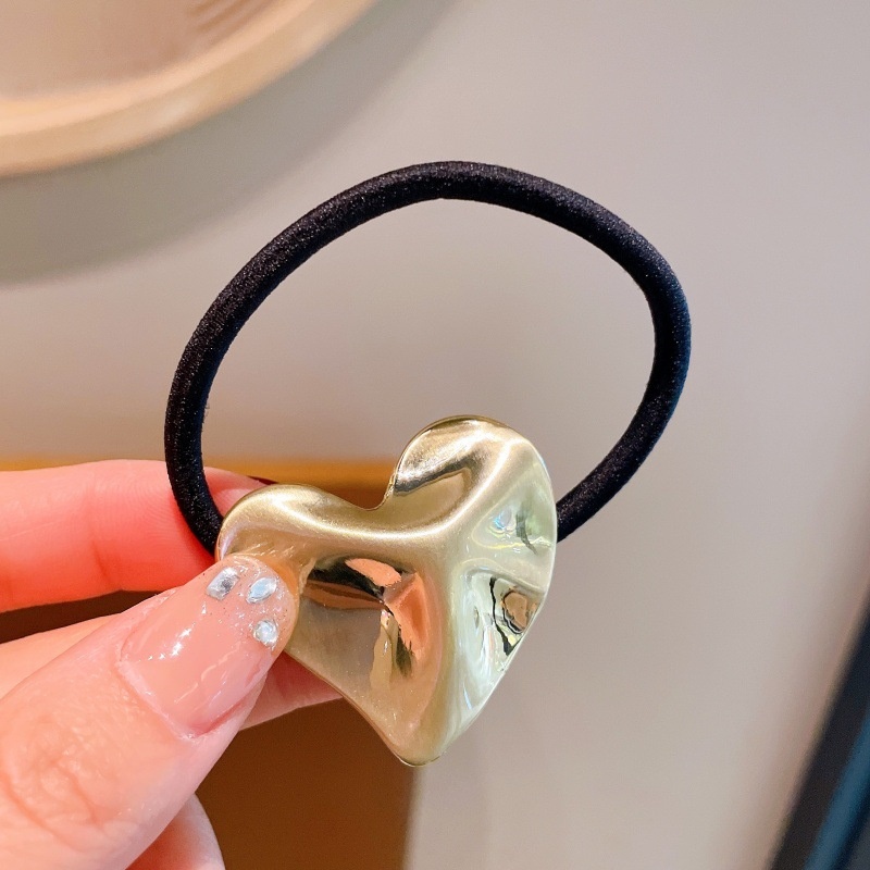 Women's Alloy Elastic Ponytail Hair Tie Geometric Heart Shape