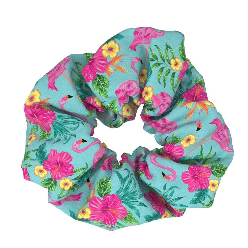 Women's Elegant Flamingo Fabric Hair Bands Sweet Versatile Cloth Scrunchies