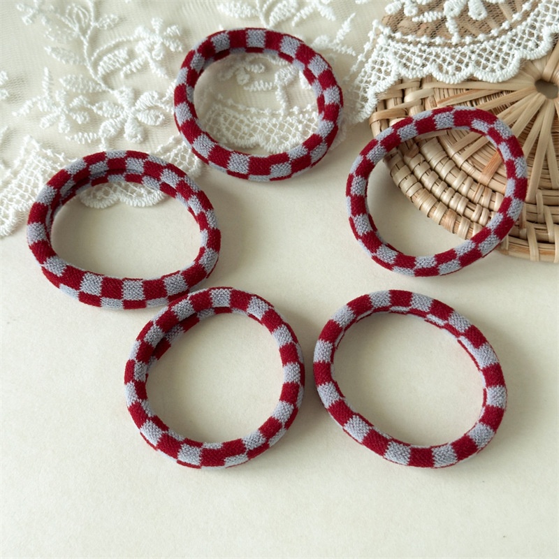 Women's 5Pcs Thickened Towel Hair Ties High Elasticity Winter Polka Dot Bands