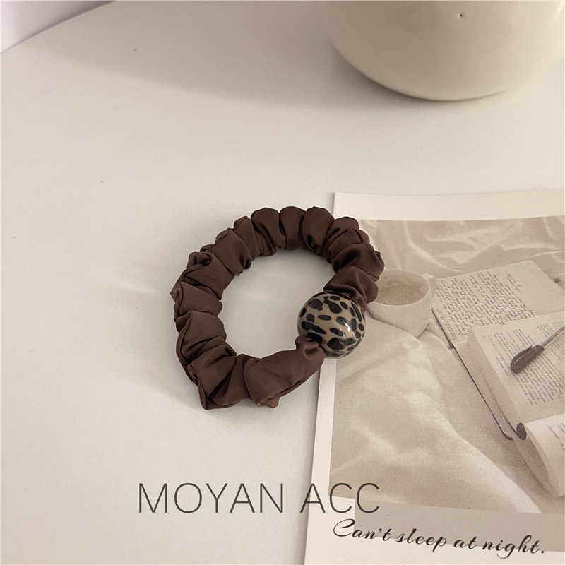 Women's Summer Cloth Hair Accessory Rubber Band Brown Leopard Spot
