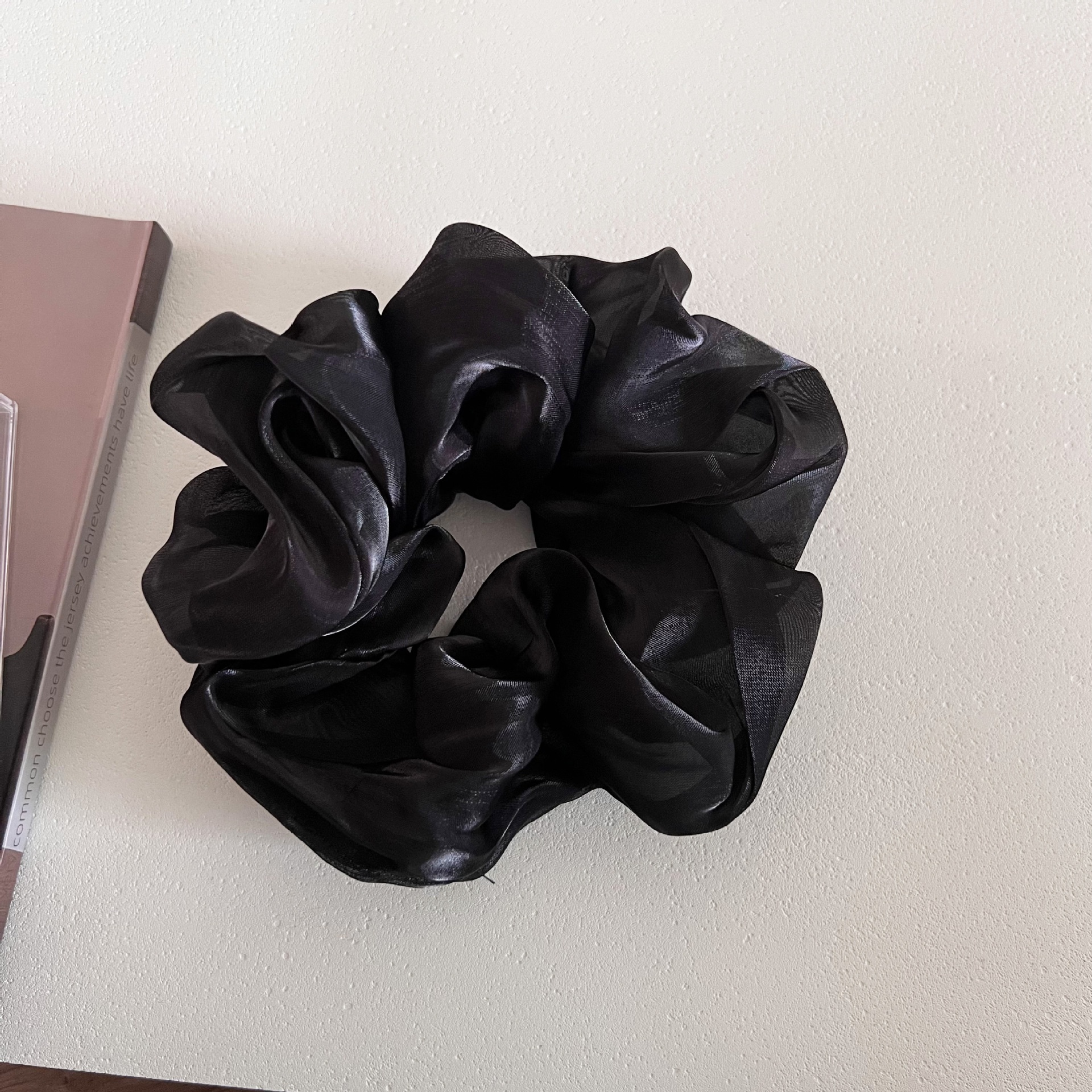 Women's Fairy Fluffy Gauze Pearl Bow Bun Hair Tie Solid Polka Dots