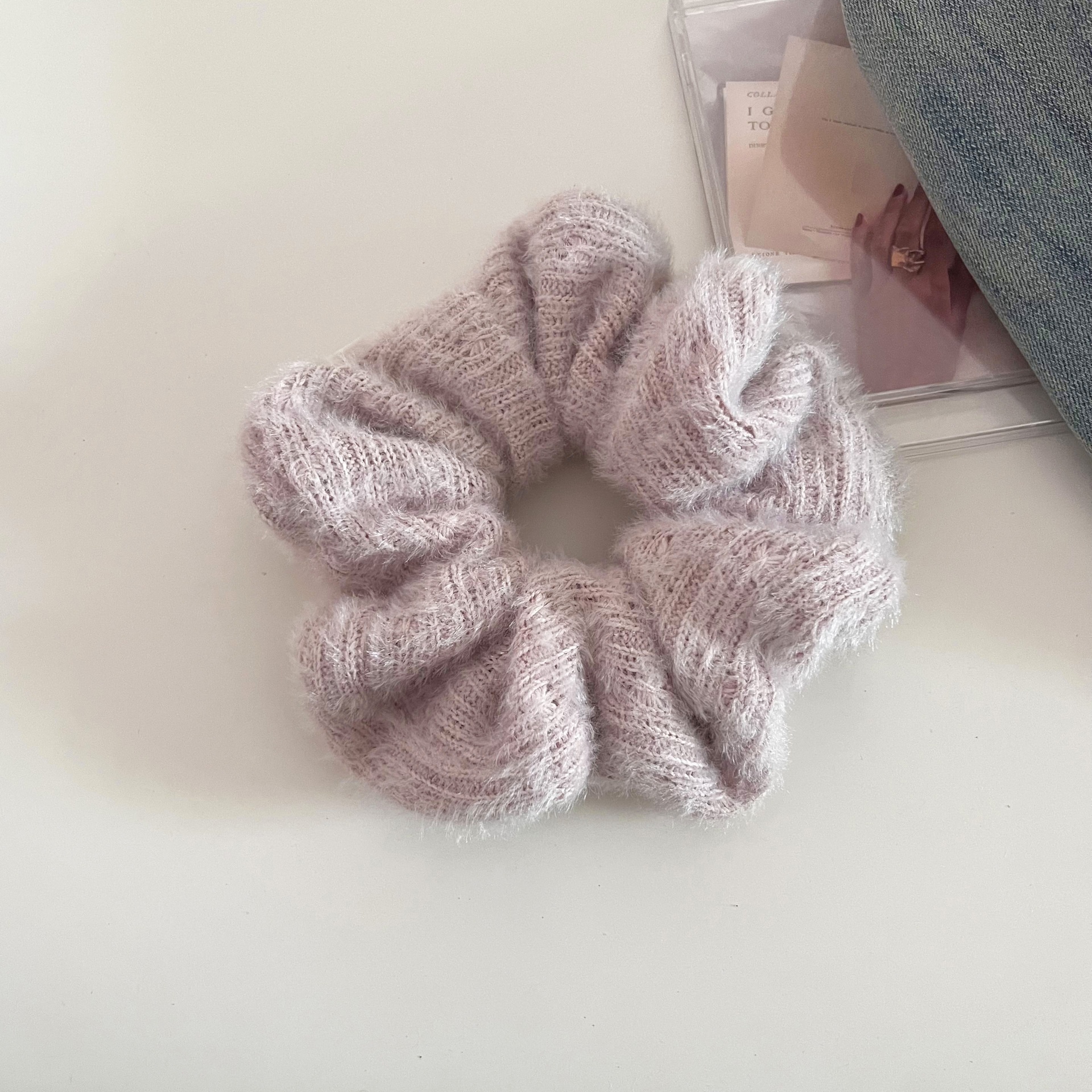 Women's Winter Knitted Wool Hair Ties Sweet Elastic Solid Colorful