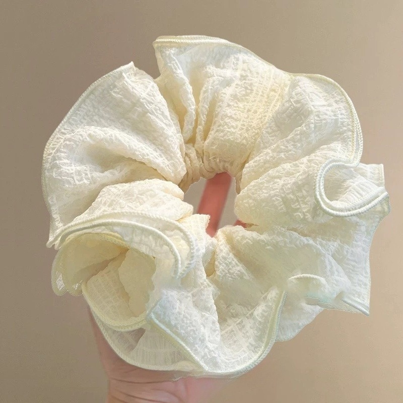 Women's Elegant Cute Pleated Cloth Hair Tie for Holiday Solid Color