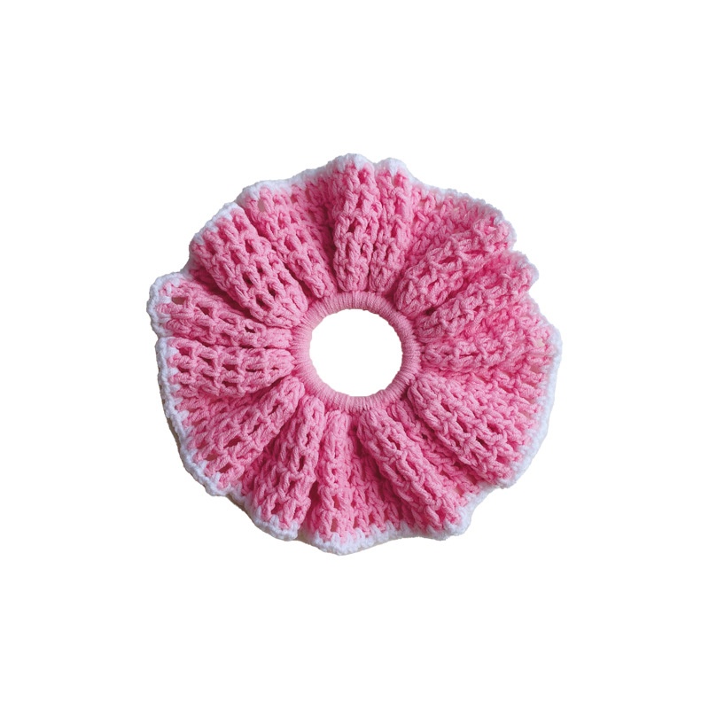 Women's Soft Knitted Polyester Warm Winter Hair Scrunchie Colorful