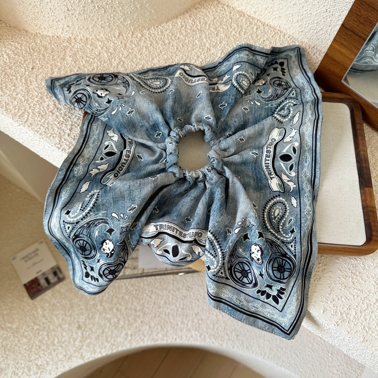 Women Hair Tie Retro Fabric Cashew Nut Flower Print Summer Hair Accessory