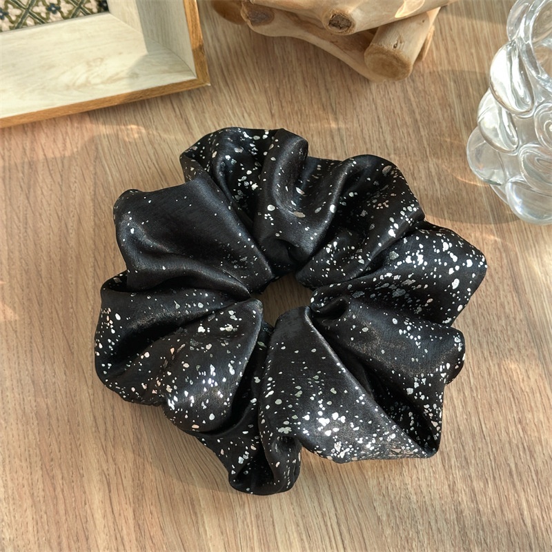 Women's Shiny Elastic Fabric Headband Hair Tie Solid Blue Champagne Black
