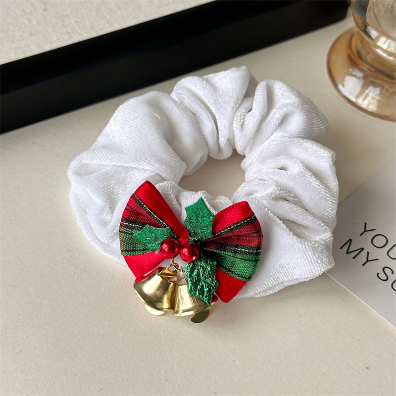 Women's Nordic Christmas Festival Party Bell Hair Tie Solid Color