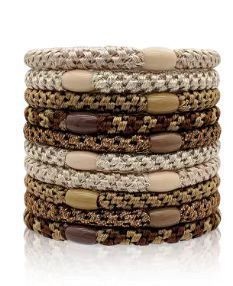 Women's Elastic Braided Ponytail Hair Ties Retro Embroidered Mesh