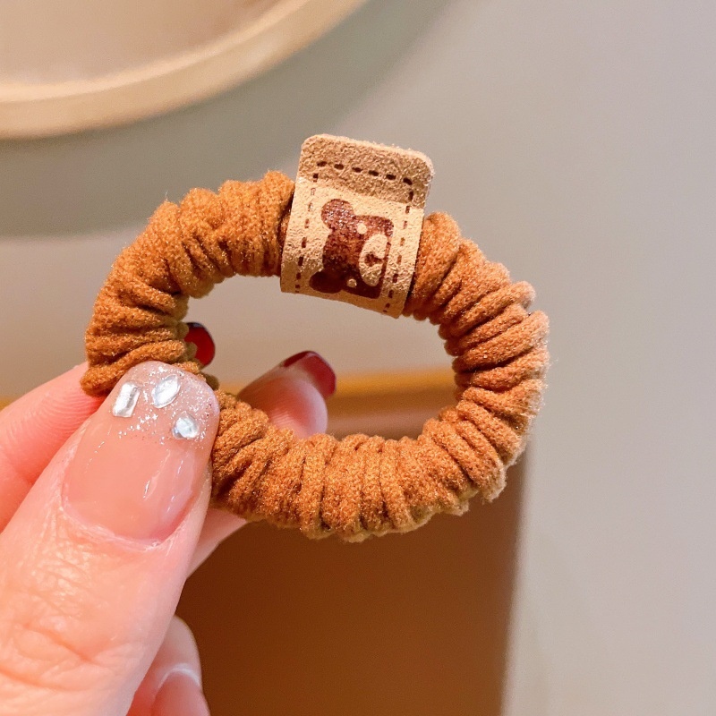 Women's Simple Bear Cloth Hair Tie Durable High Elasticity Ponytail Holder