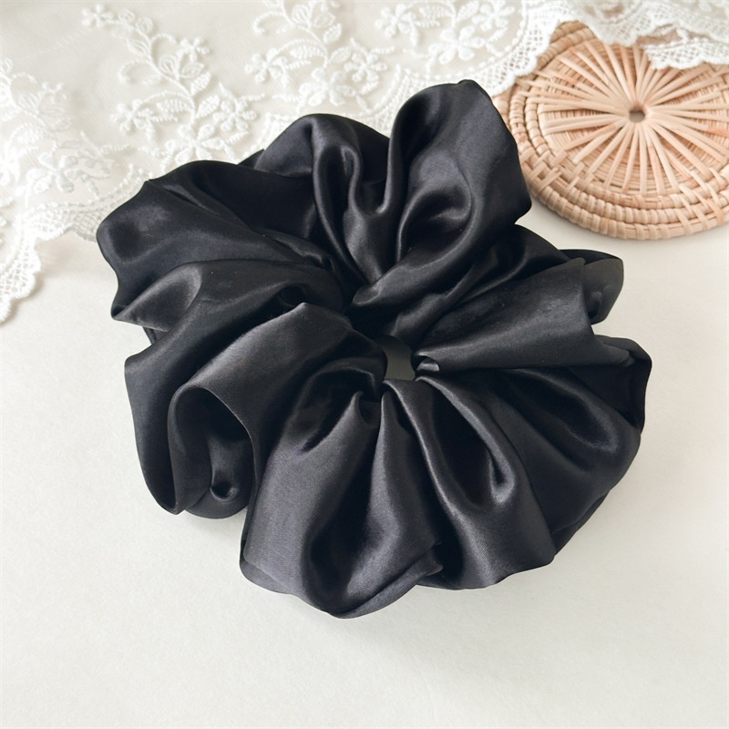Women's Large Satin Elastic French Hair Tie Simple Solid Colors