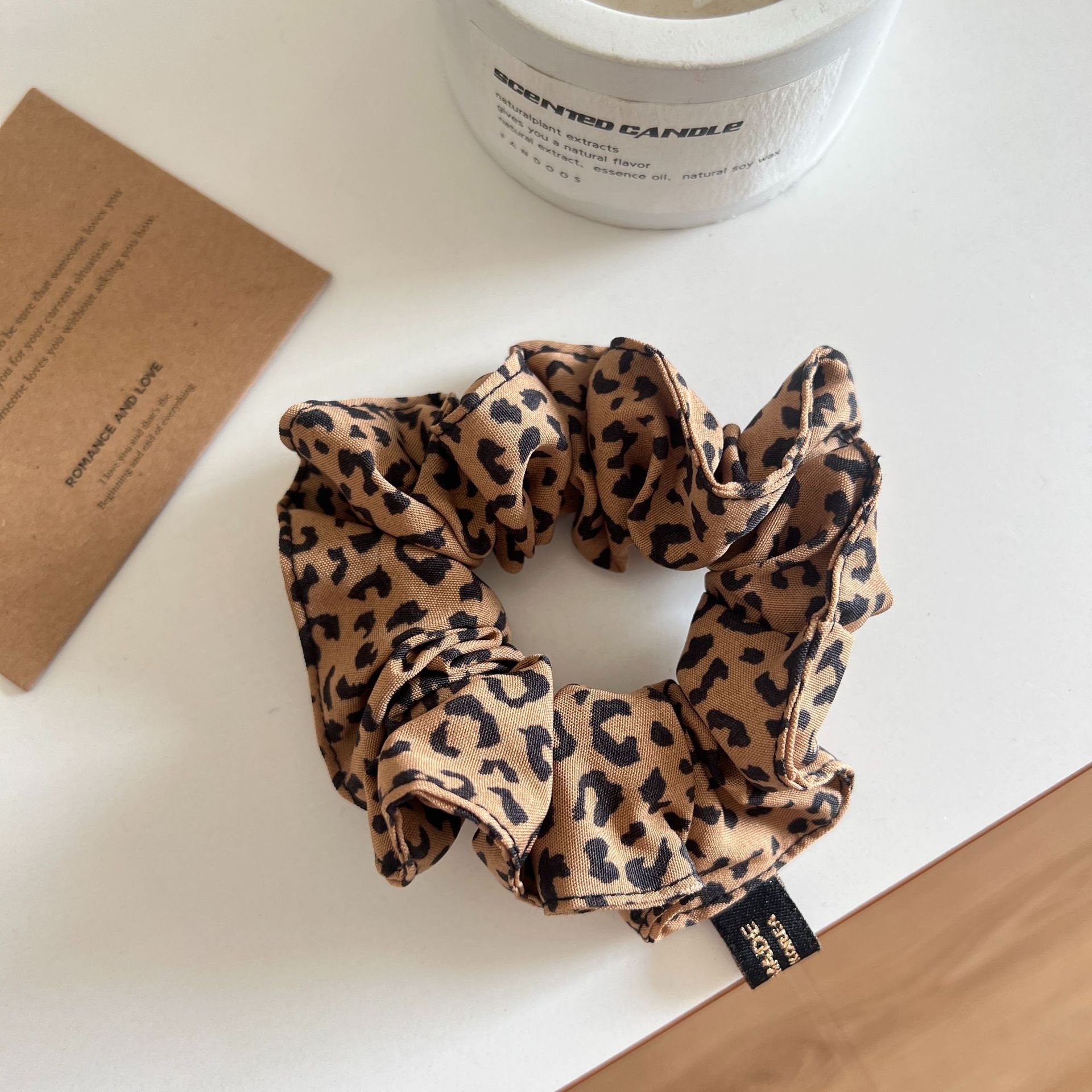 Women's Vintage Autumn Winter Fabric Elastic Hair Tie Leopard Print