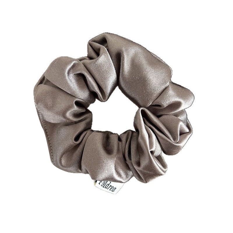 Women's Elegant French Style Satin Spring Hair Tie Solid Black