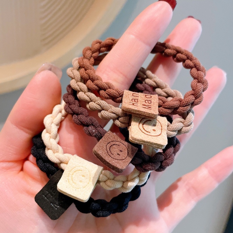 Women's All-Season High Elasticity Cloth Hair Tie Minimalist Smiley Face