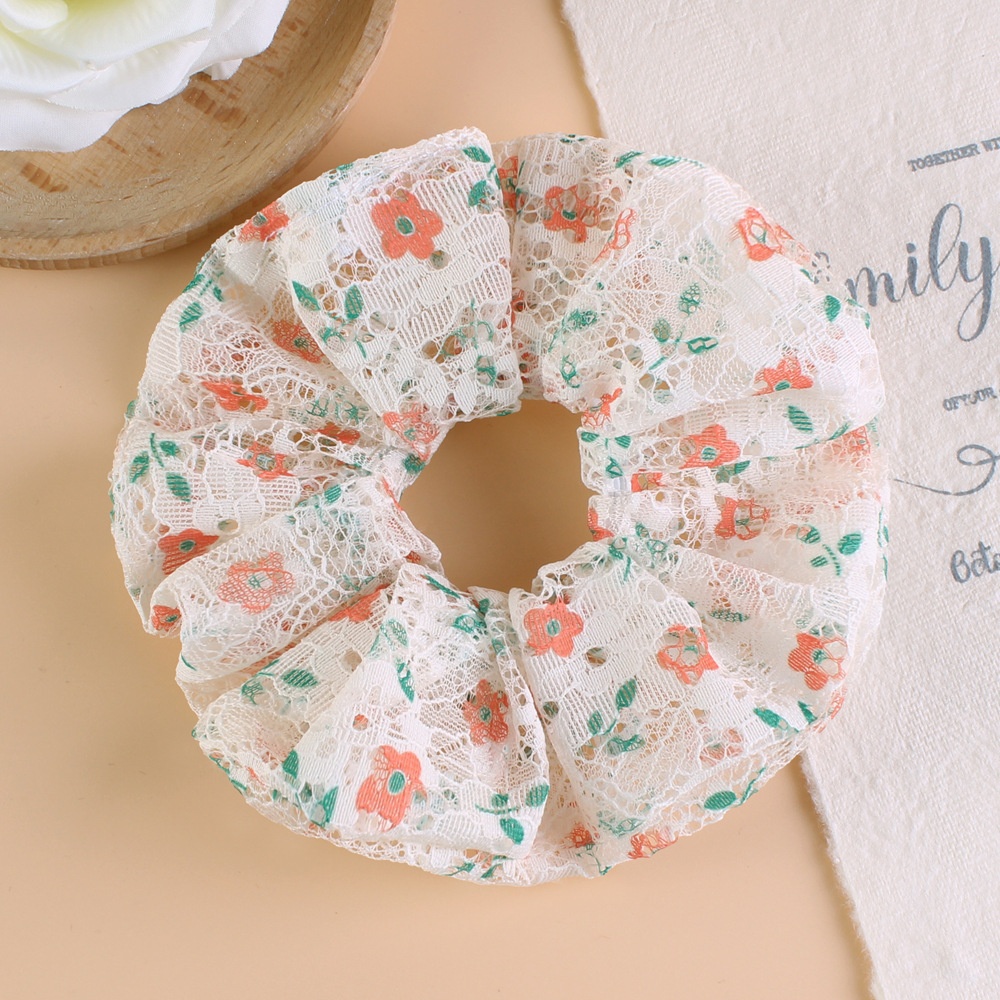 Women's French Style Soft Lace Hair Tie Daily Wear Ditsy Floral