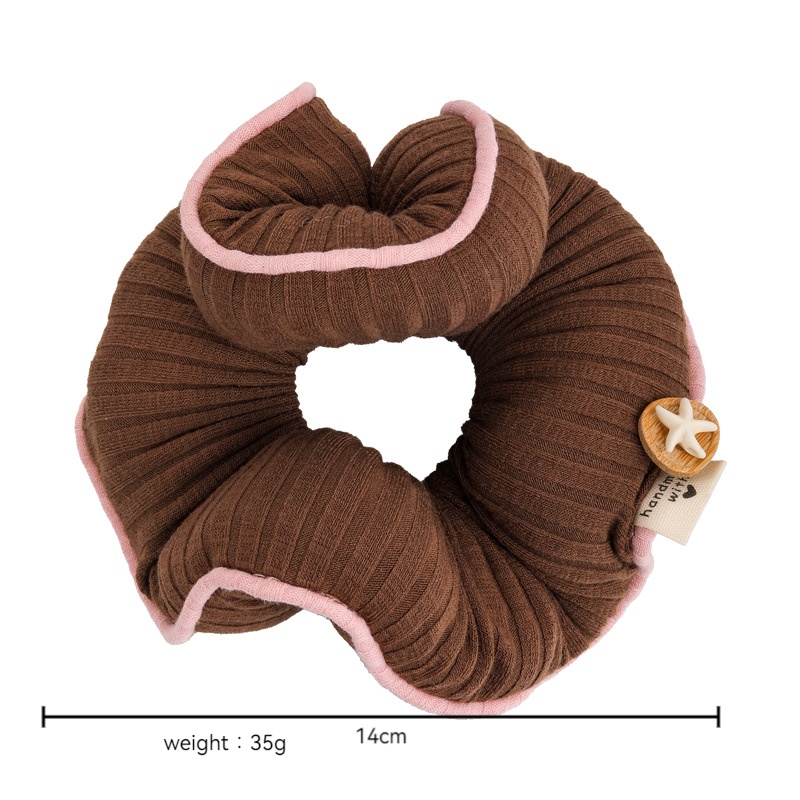 Women's 3D Cotton Filled Sleep Scrunchie Pink Brown Color-Block Starfish