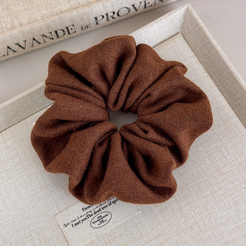 Women's Large Soft Knitted Scrunchie Romantic Solid Color Winter Hair Tie