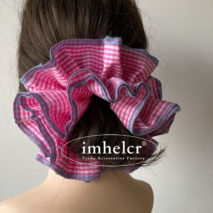 Women's Everyday Summer Cloth Hair Tie Pink Purple Color Block Plaid