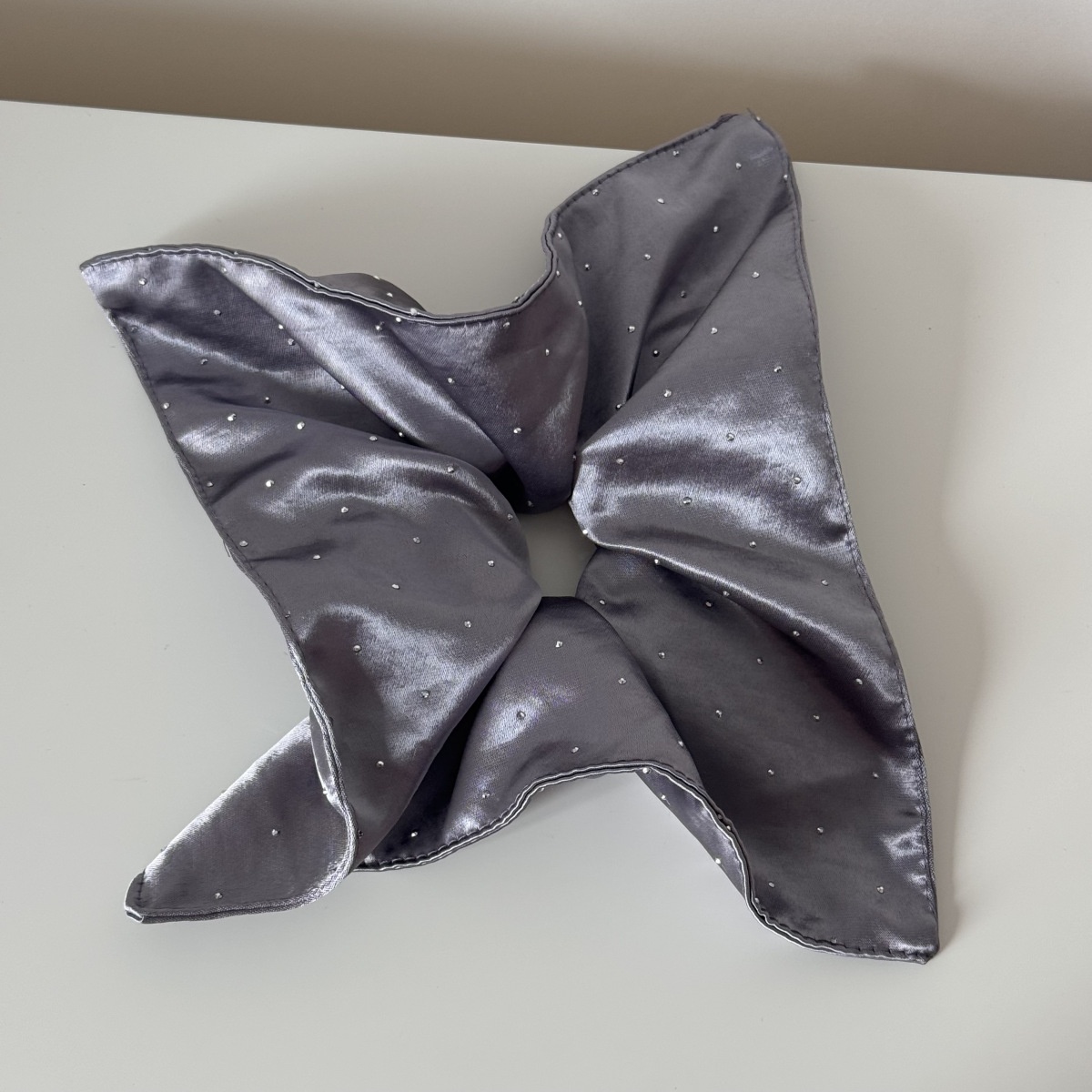 Women's Oversized Satin Scarf Scrunchie Retro Diamond Print