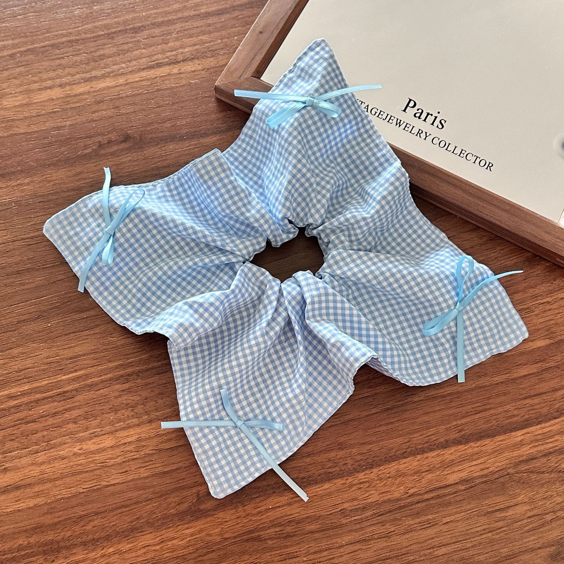 Girls Cloth Scarf Scrunchies Pastoral Fruit Hair Band Rose Red