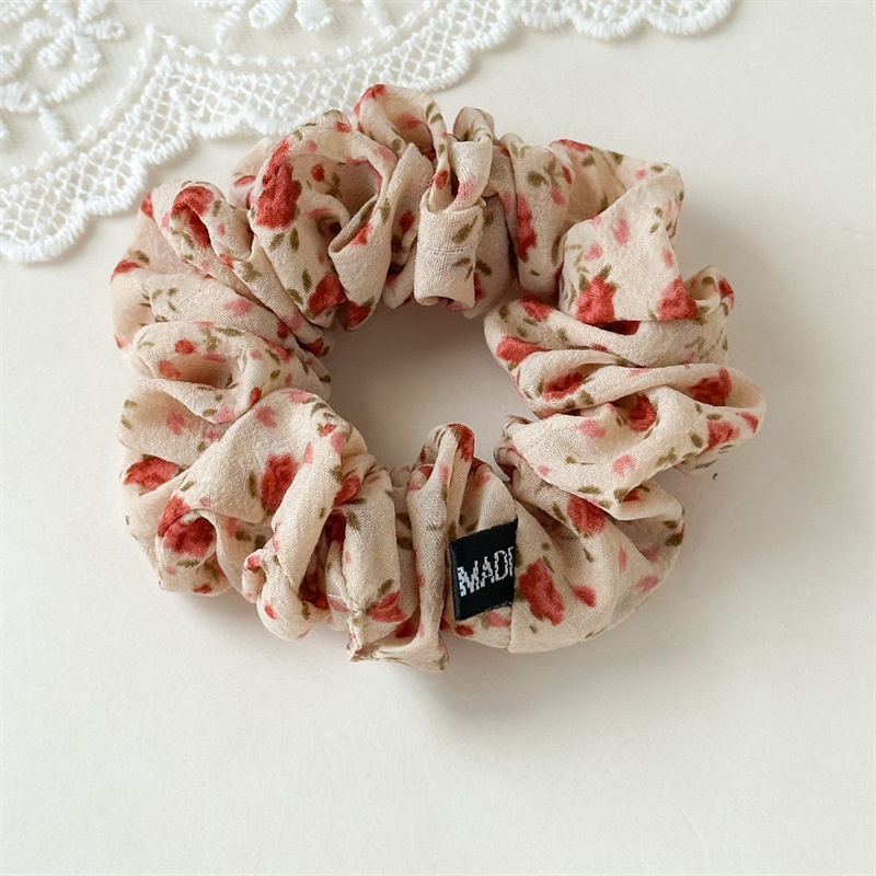 Women's Summer Elegant Cotton Elastic Bun Hair Band Fresh Floral