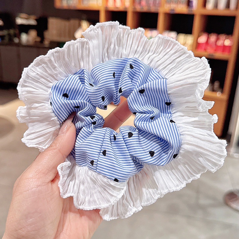 Women's Elegant Large Cloth Scrunchie Banquet Hair Tie Ditsy Floral