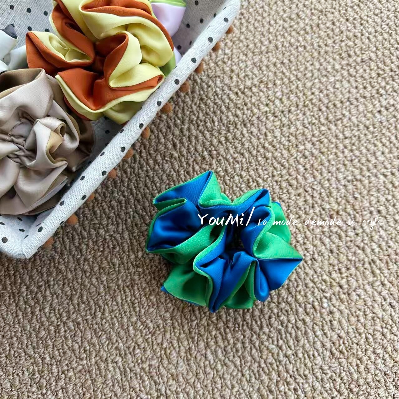 Women's French Style Spring Hair Tie Accessory Elegant Solid Satin