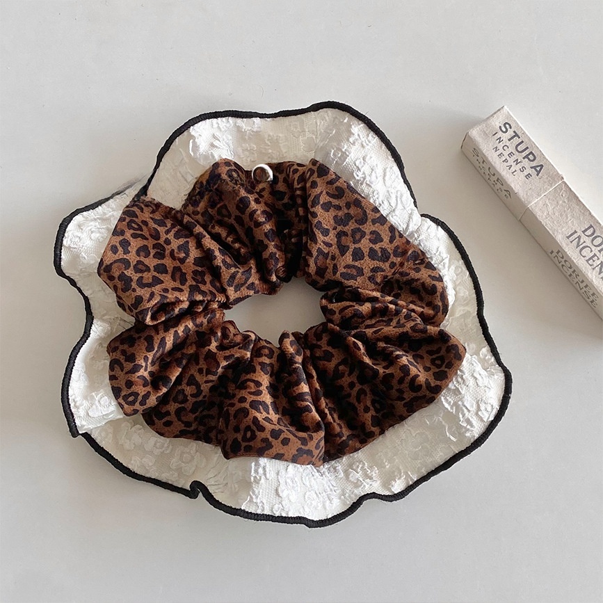 Women Stylish Hair Band Removable Bow Transparent Leopard Print