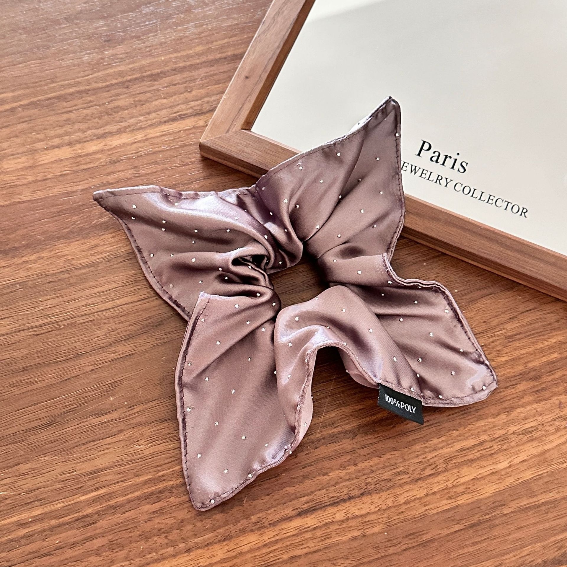 Girls Cloth Scarf Scrunchies Pastoral Fruit Hair Band Rose Red