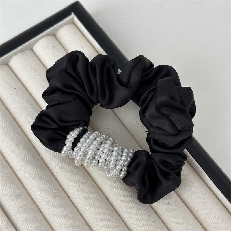 Women's Cloth Elastic Bun Hair Bands 3D Retro Beaded Floral