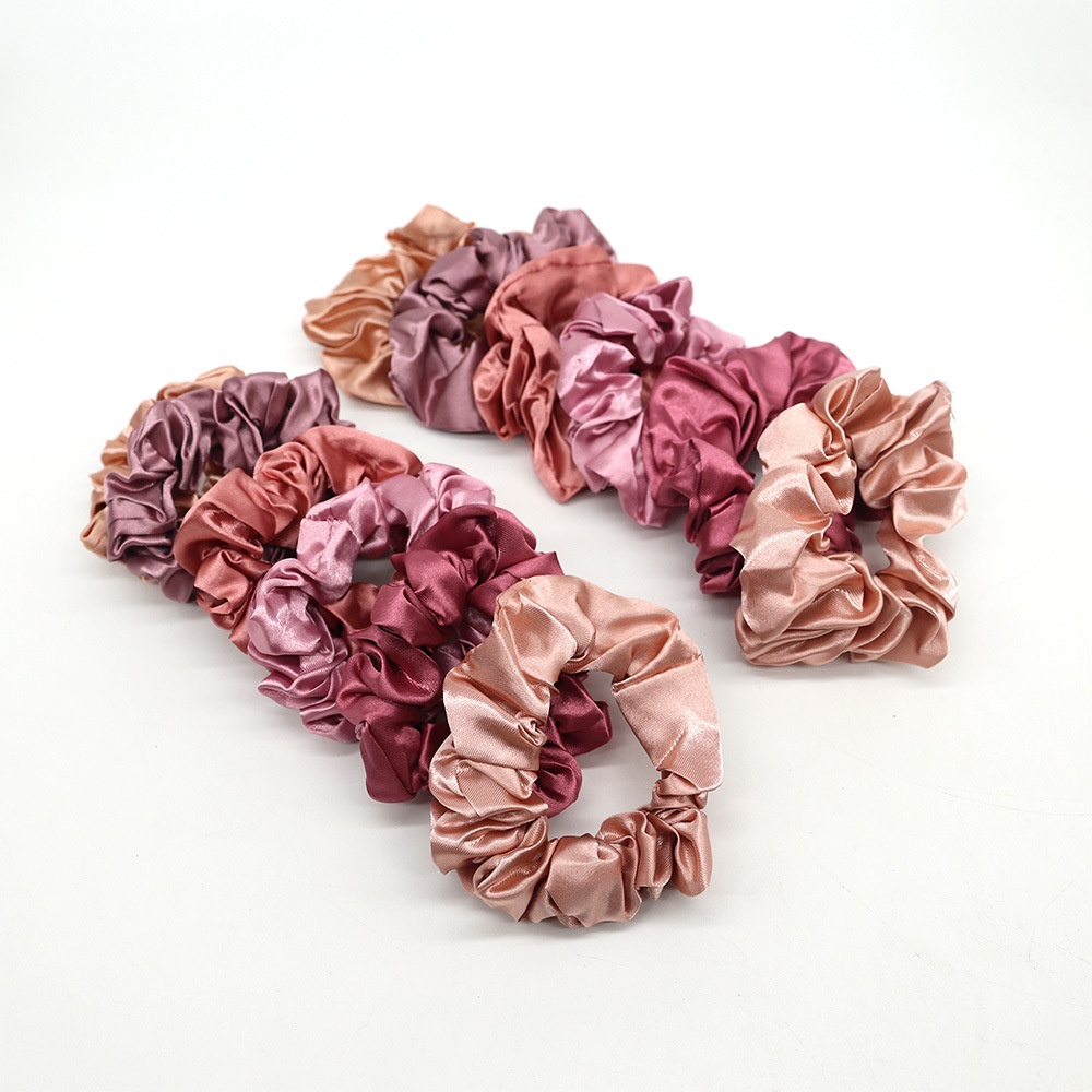 Women's Retro Pleated Silk Hair Scrunchies Colorful Leopard Print