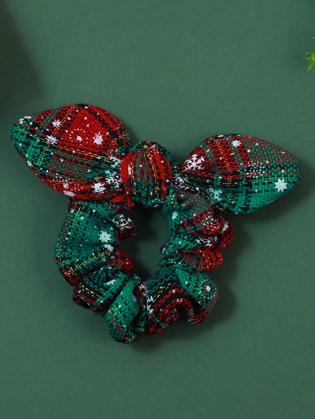 Women's Holiday Cotton Rabbit Ear Hair Ties Retro Floral Color Block