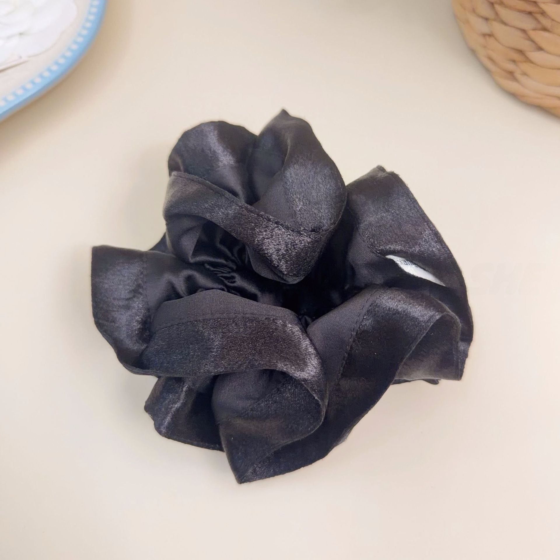 Women Girls Spring Summer Satin Bubble Braid Hair Rope Solid Pink