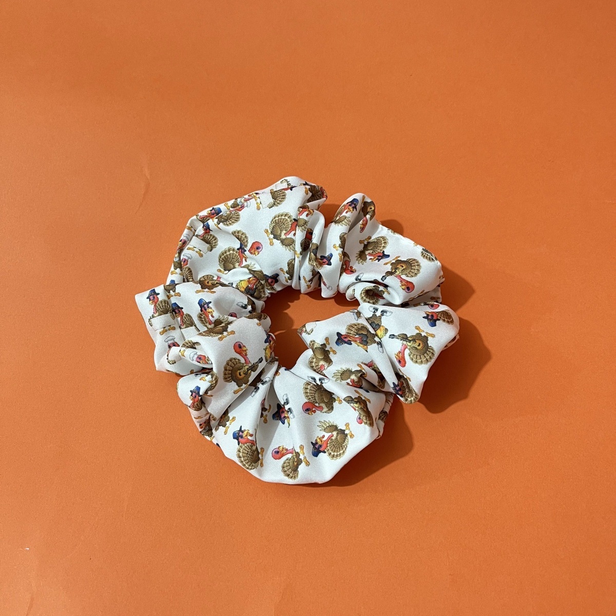 Women Versatile Fabric Hair Ties Assorted Turkey Pumpkin Patterns