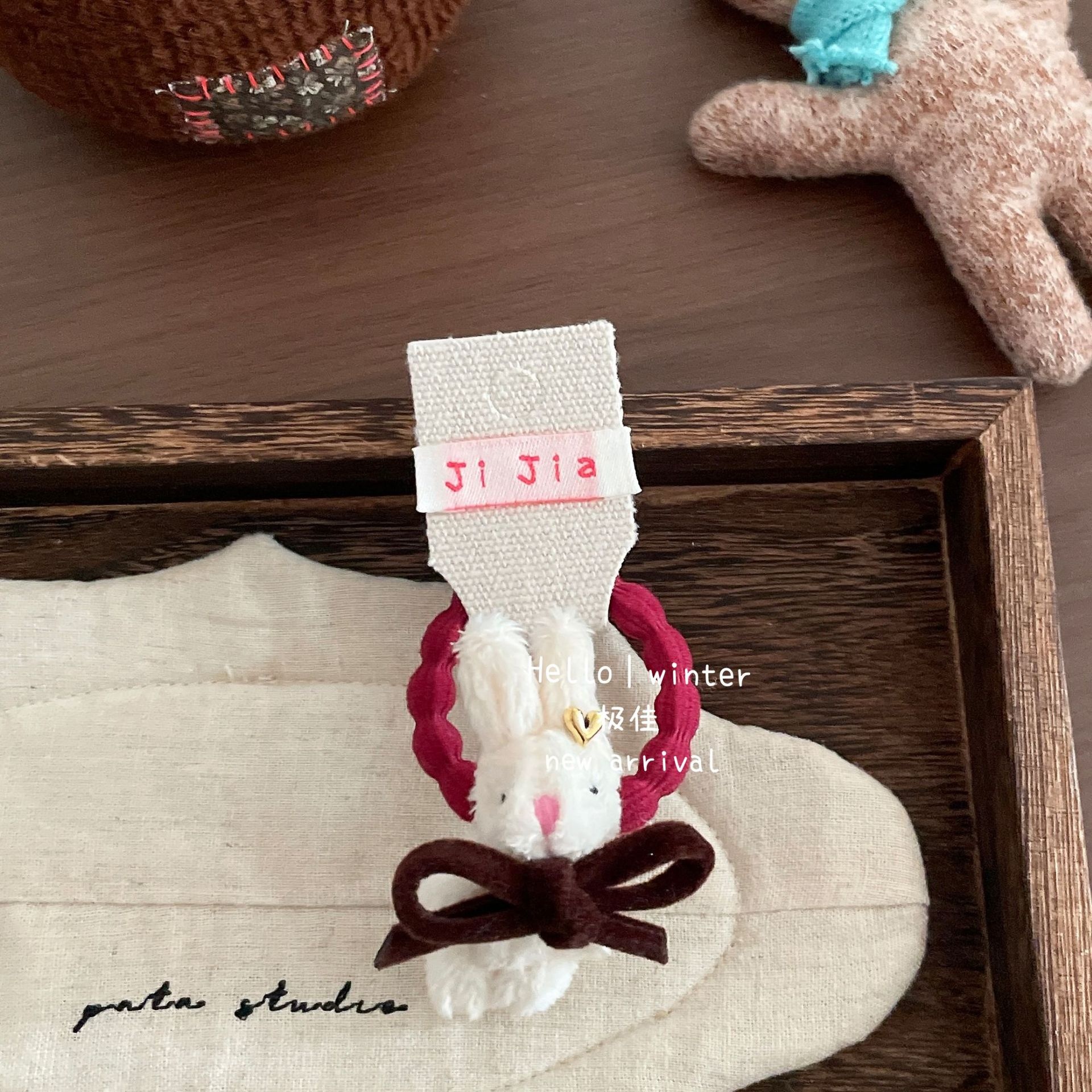 Women's Winter Plush Hair Clip & Thick Elastic Band Floral Animal Print