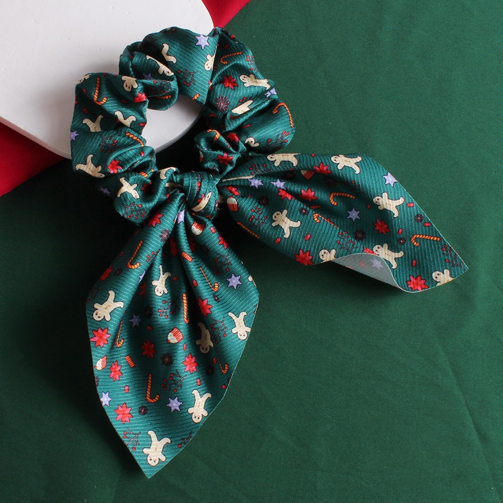 Women's Festive Plaid Scrunchies Cute Christmas Cloth Hair Ties