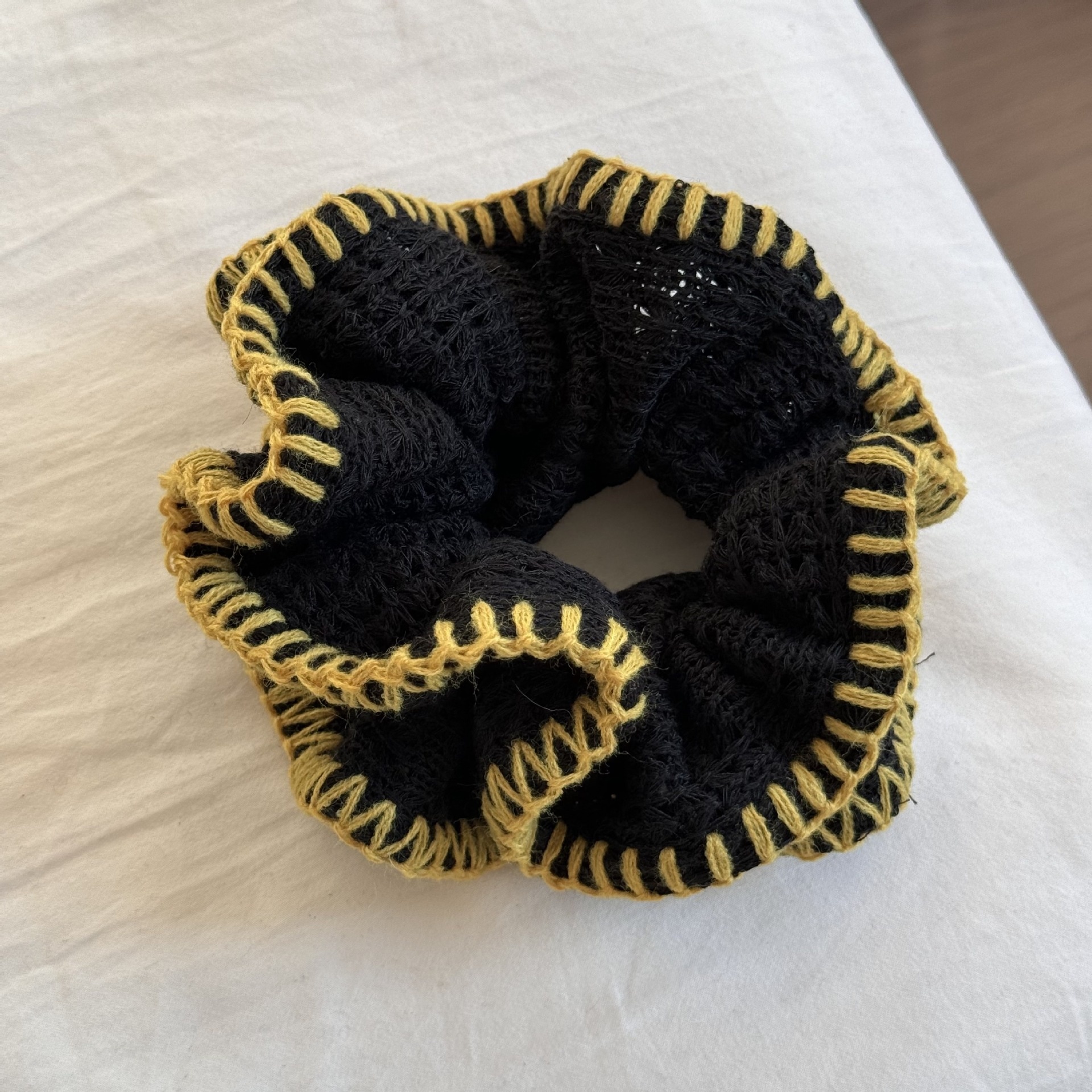 Women's Color Block Knitted Hair Band Soft Elastic Fabric Hair Tie Accessory