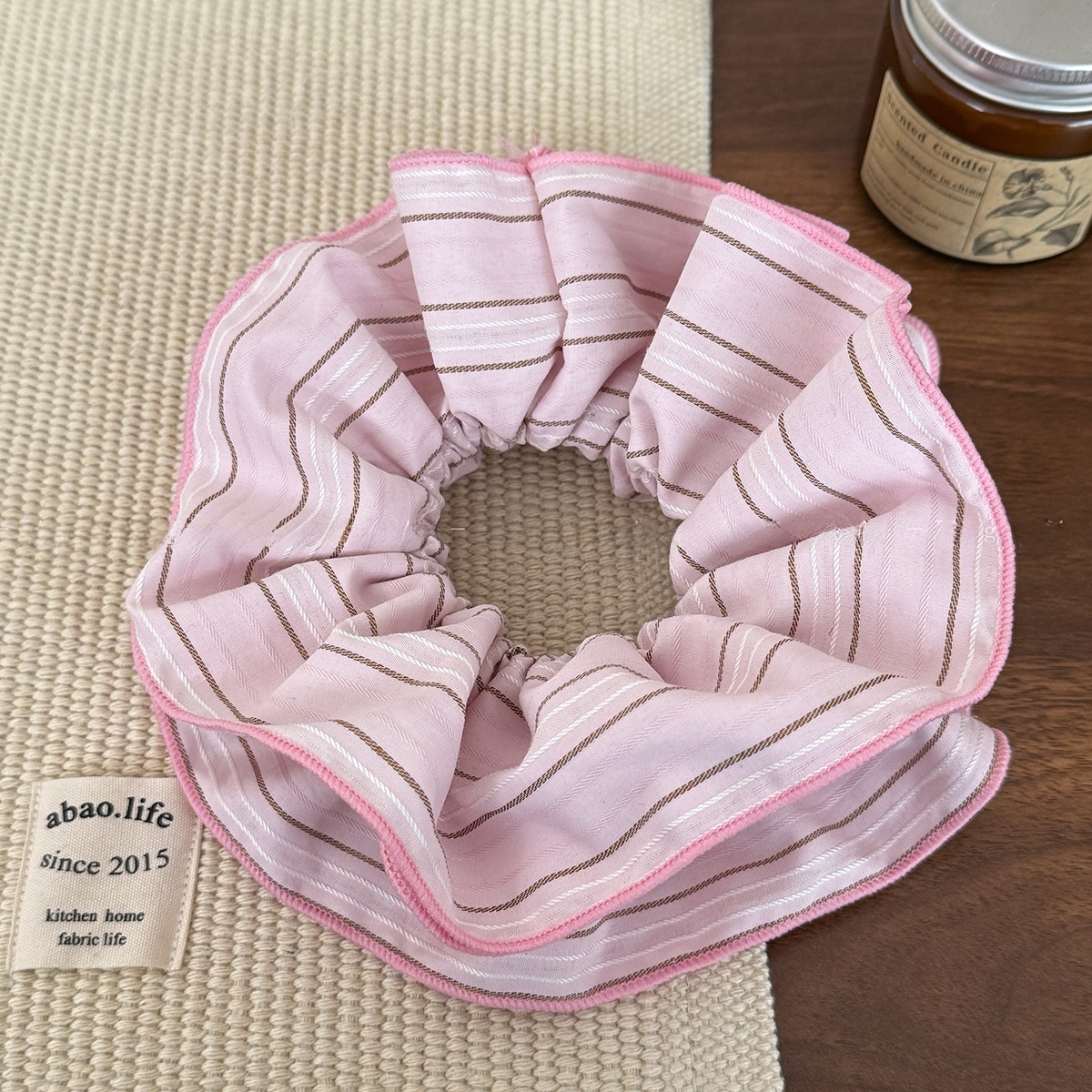 Girls Four-Layer Cloth Hair Tie Multi-Functional Hairband Pink Polka Dot