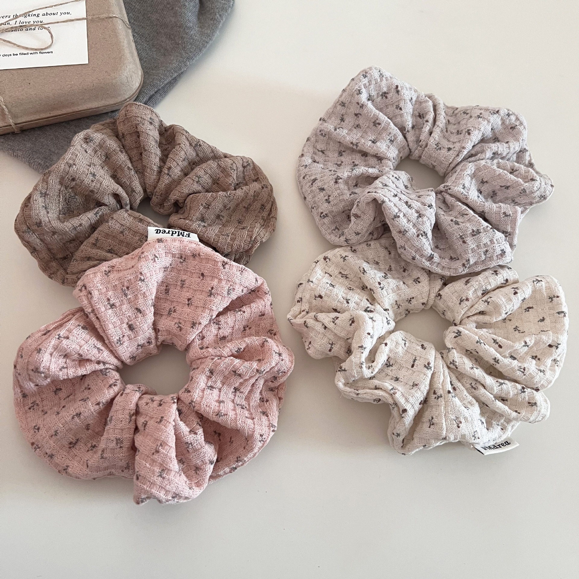 Women's Versatile Knitted Lazy Low Bun Hair Ties Ditsy Floral