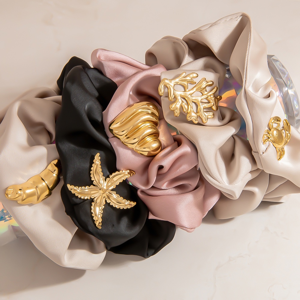 Women's Luxury Starfish Hair Tie 18K Gold Plated Stainless Steel Spring Band