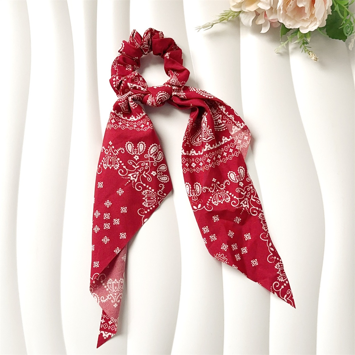 Women's Streetwear Fabric Bowknot Ponytail Holder Retro Paisley Print