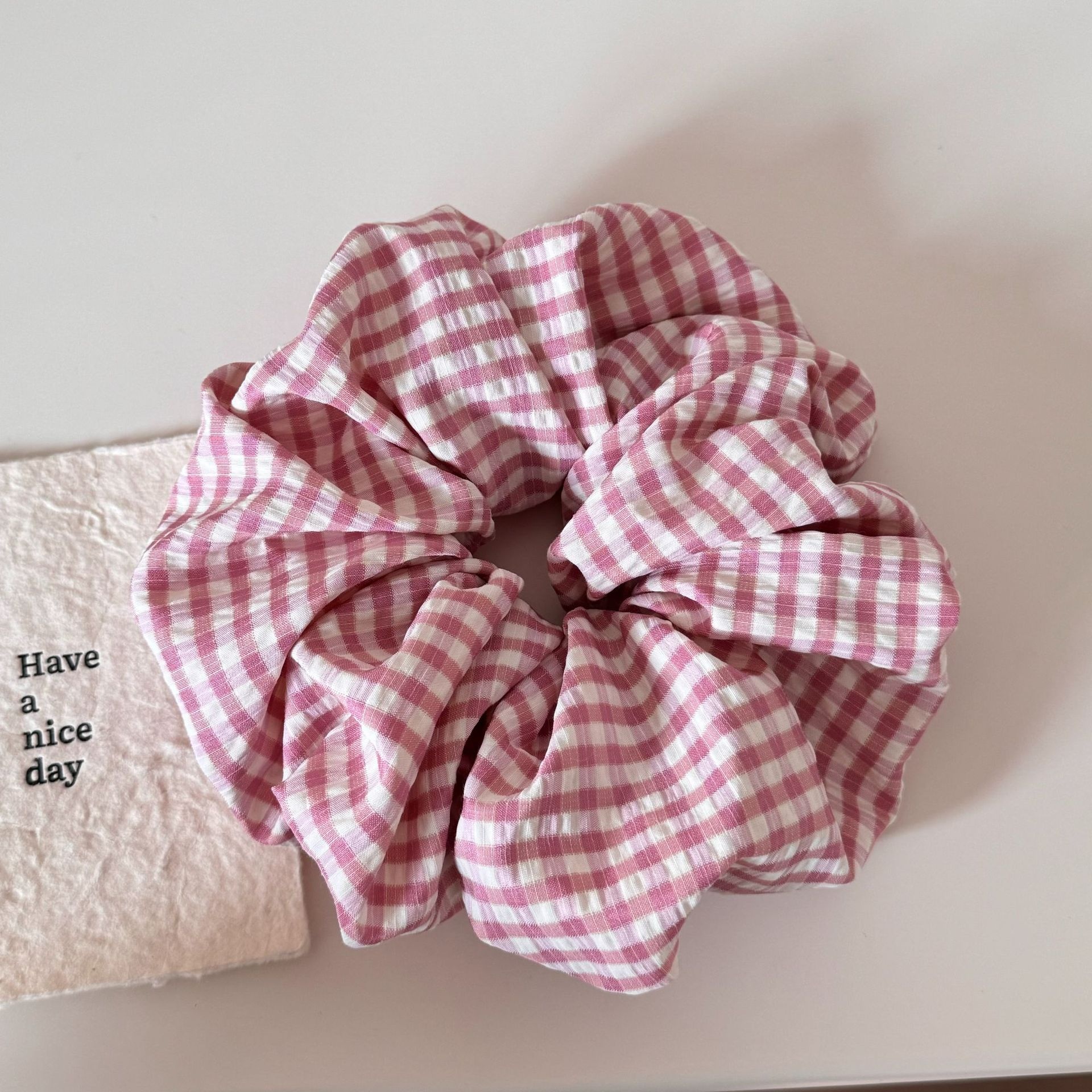 Women's Simple Spring Summer Polyester Hair Tie Pink Striped