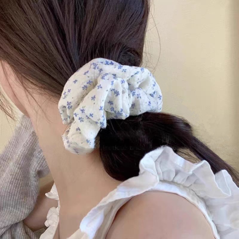 Women's Daily Highly Elastic Cloth Hair Scrunchie Fresh Floral