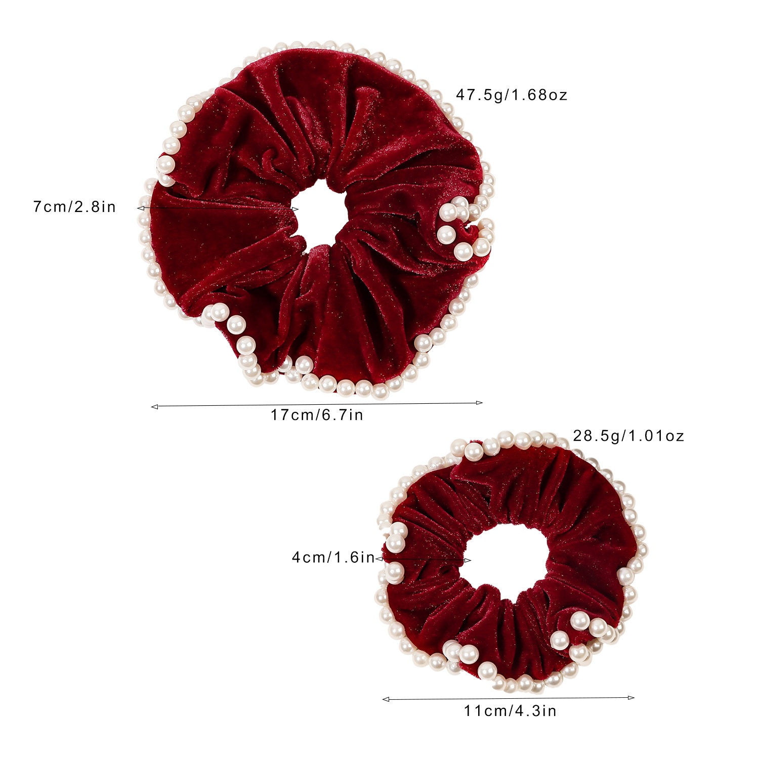 Women's Elegant Pearl Hair Ties For Styling French Velvet Bands