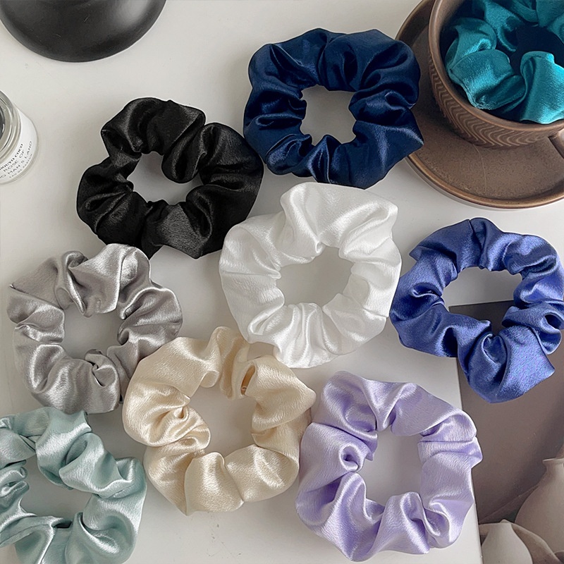 Women's Daily Retro Satin Rib-Knit Hair Scrunchie Solid Color