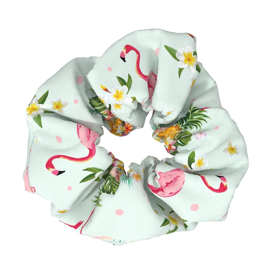 Women's Elegant Flamingo Fabric Hair Bands Sweet Versatile Cloth Scrunchies